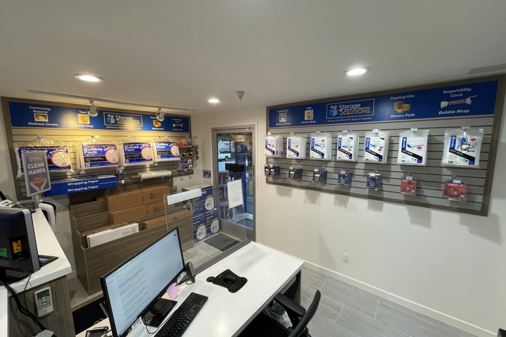 Rental office at Storage Solutions in Capistrano Beach, California
