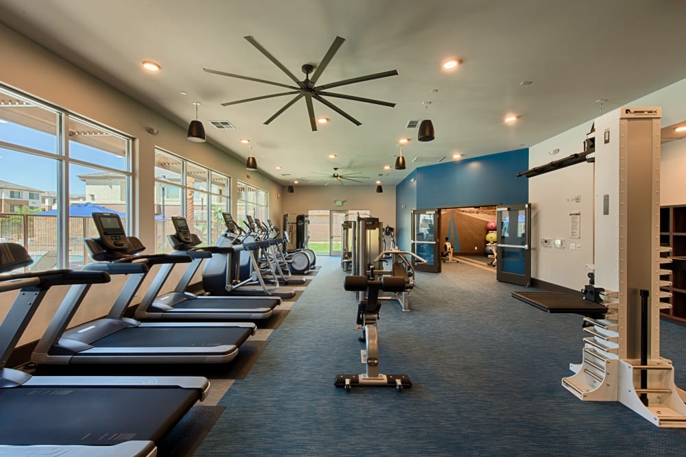 Fitness center for residents at Ocio Plaza Del Rio in Peoria, Arizona