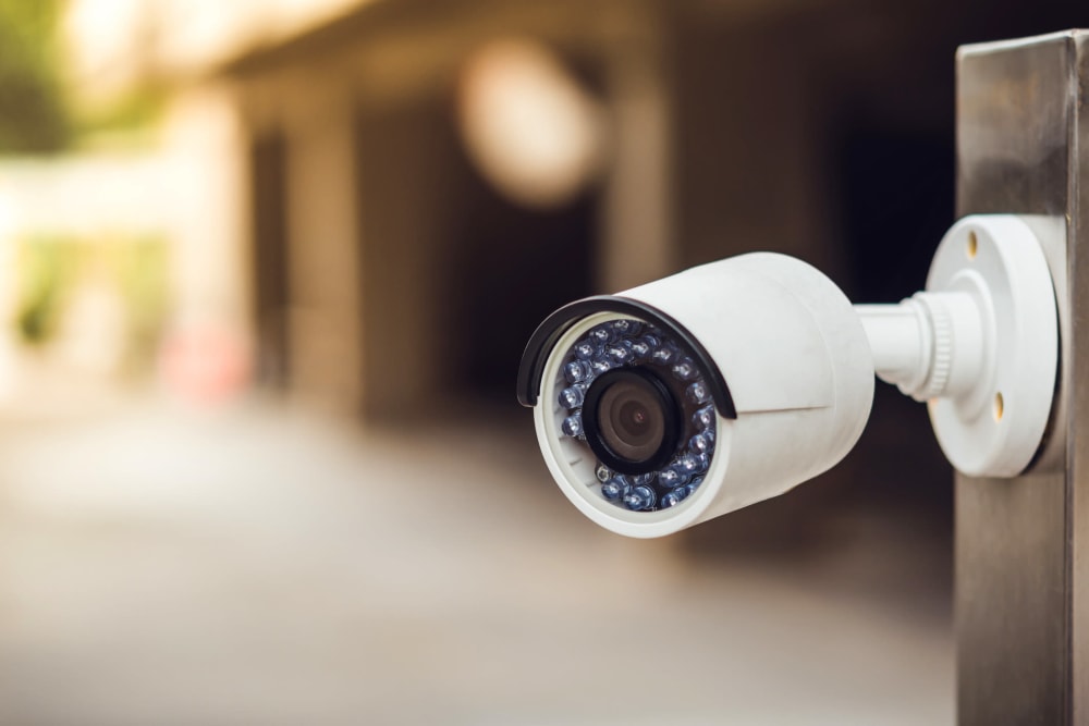 A surveillance camera at Storage Star Sheridan in Sheridan, Wyoming