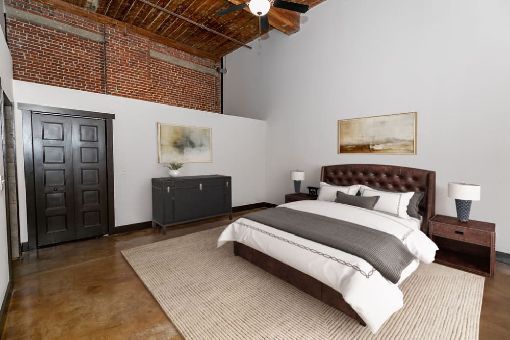 Spacious bedroom at The Lofts at Swift Mill in Columbus, Georgia
