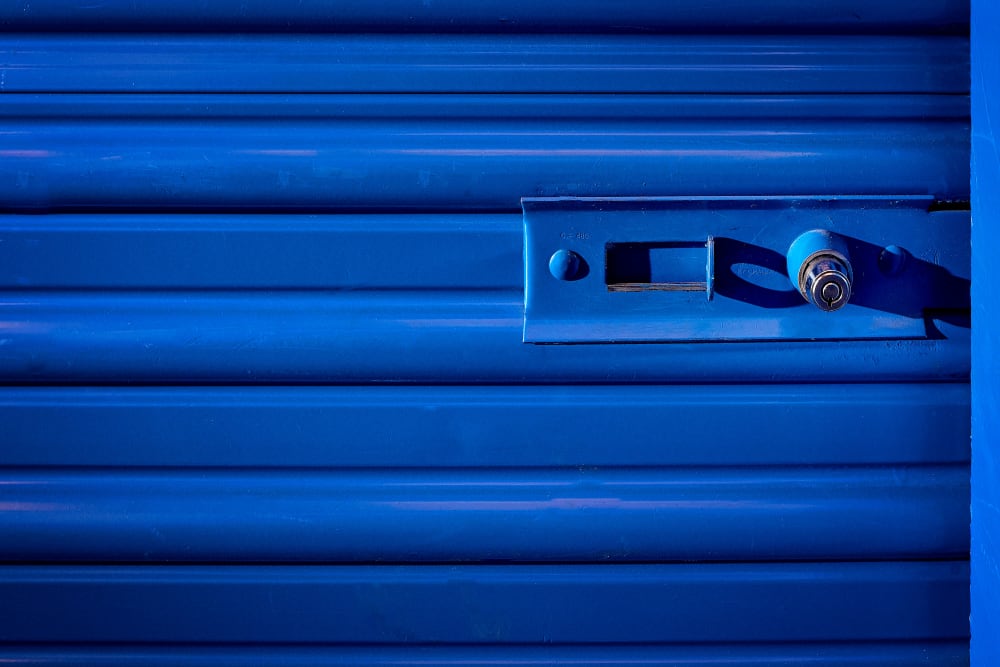 Secure door with lock at Stor'em Self Storage in San Diego, California