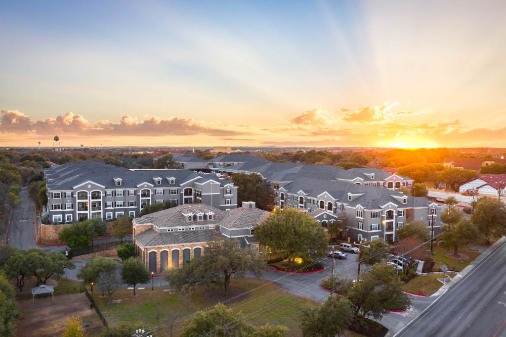 Aerial view of The Abbey at Grande Oaks in San Antonio, Texas