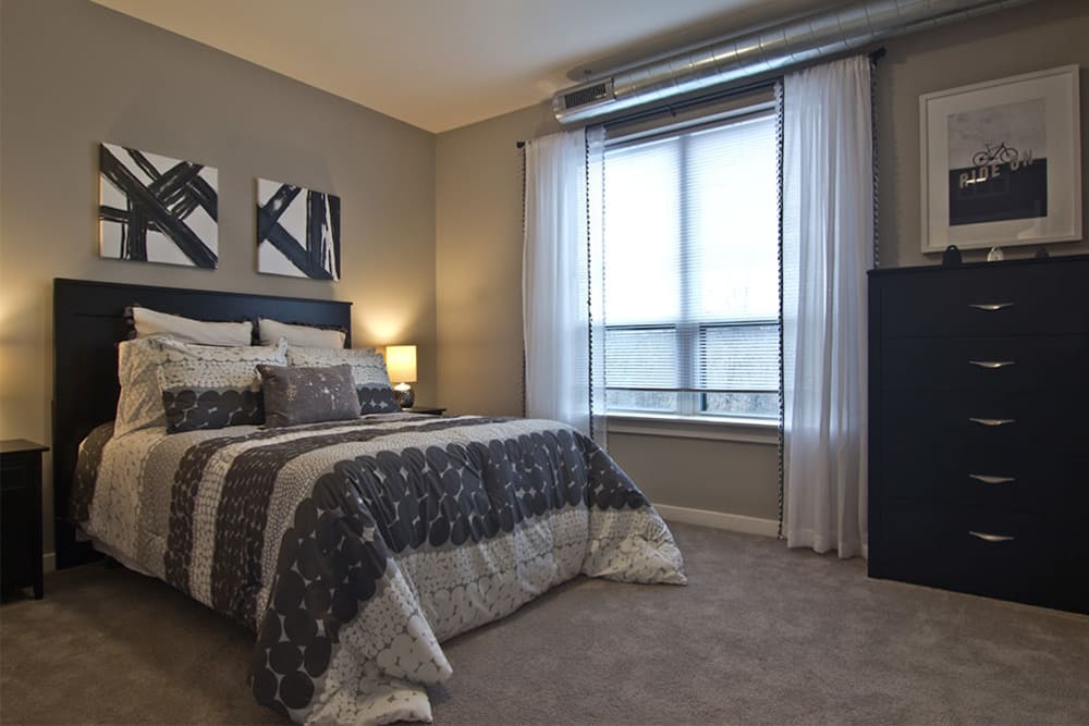 Spacious bedroom at Park West 205 Apartment Homes in Pittsburgh, Pennsylvania