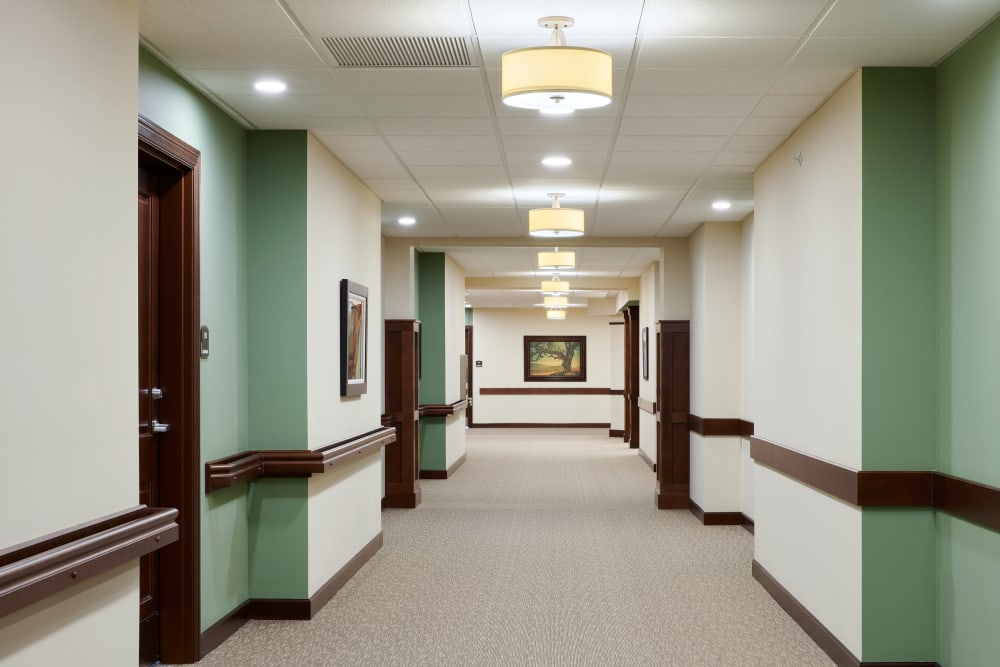 Resident hallway at Willows Landing in Monticello, Minnesota