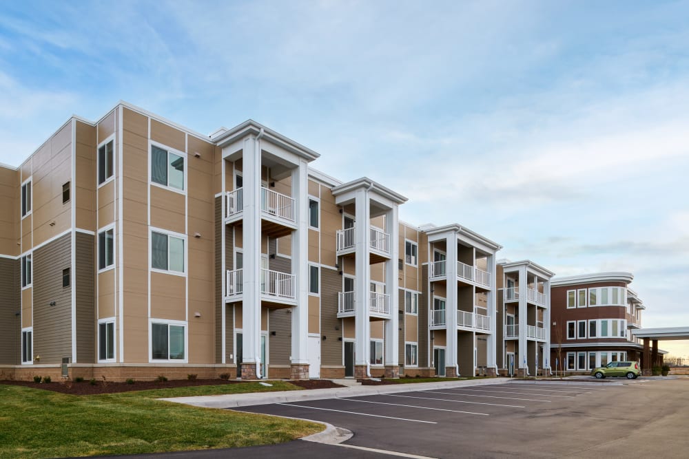 View of the buildings at Willows Landing in Monticello, Minnesota
