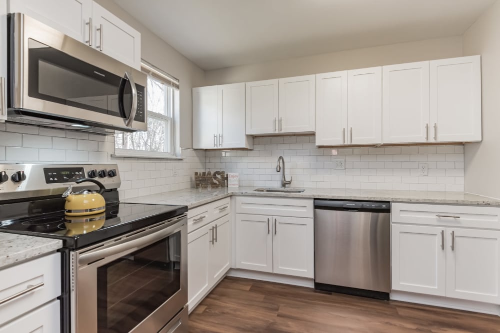 An apartment kitchen at The Springs in Parkville, Maryland