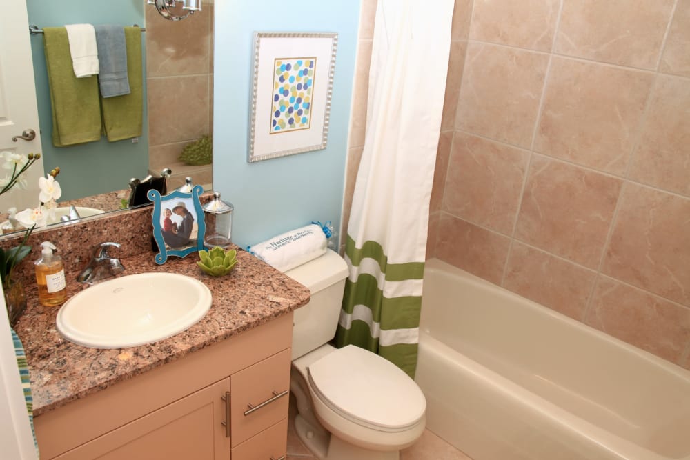 Clean bathroom at The Heritage at Boca Raton in Boca Raton, Florida