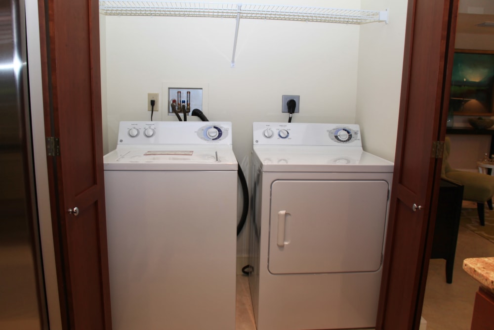 Washer and dryer at The Heritage at Boca Raton in Boca Raton, Florida