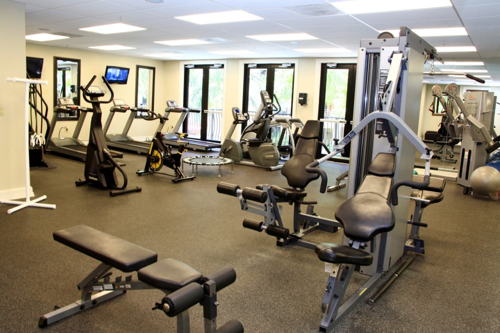 Fitness center at The Heritage at Boca Raton in Boca Raton, Florida