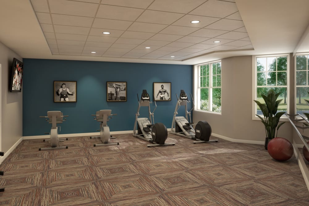 Rendering of a fitness center at Anthology of Farmington Hills in Farmington Hills, Michigan