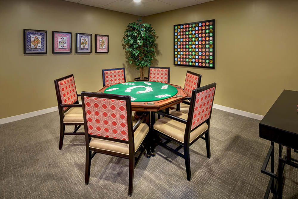 game room with poker table 