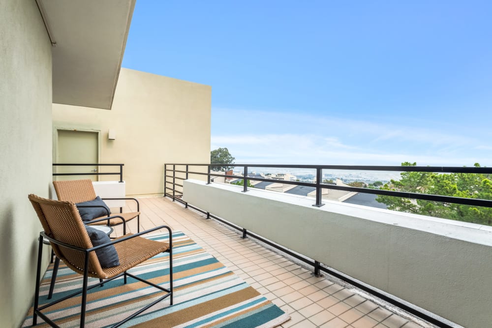 Incredible bay view at Skyline Terrace Apartments in Burlingame, California