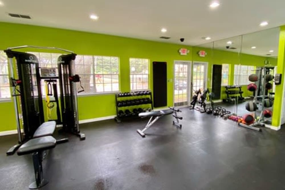 Fitness center at 1801 MetroWest in Orlando, Florida
