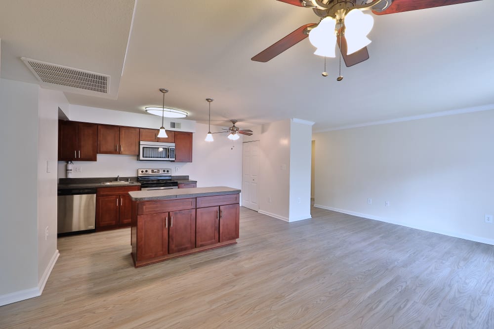 Kitchen island at Tamarron Apartment Homes in Olney, Maryland