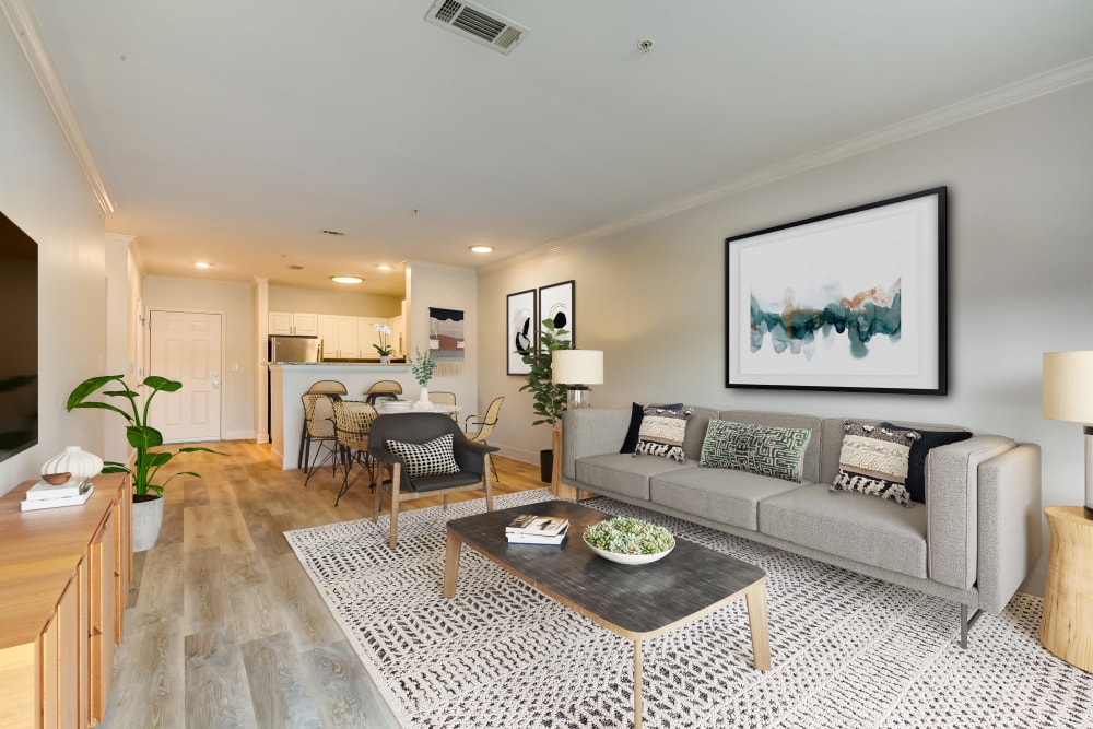 Open floor plan in unit at at Sofi at Salem Station in Salem, MA