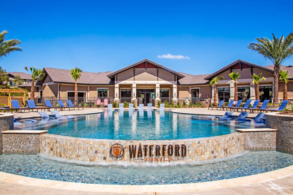 Outdoor swimming pool at Waterford Trails in Spring, Texas