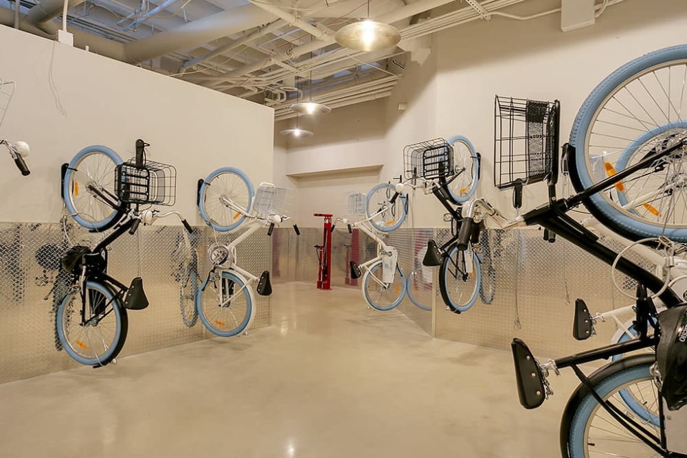 Bicycle racks at Alesio Urban Center in Irving, Texas