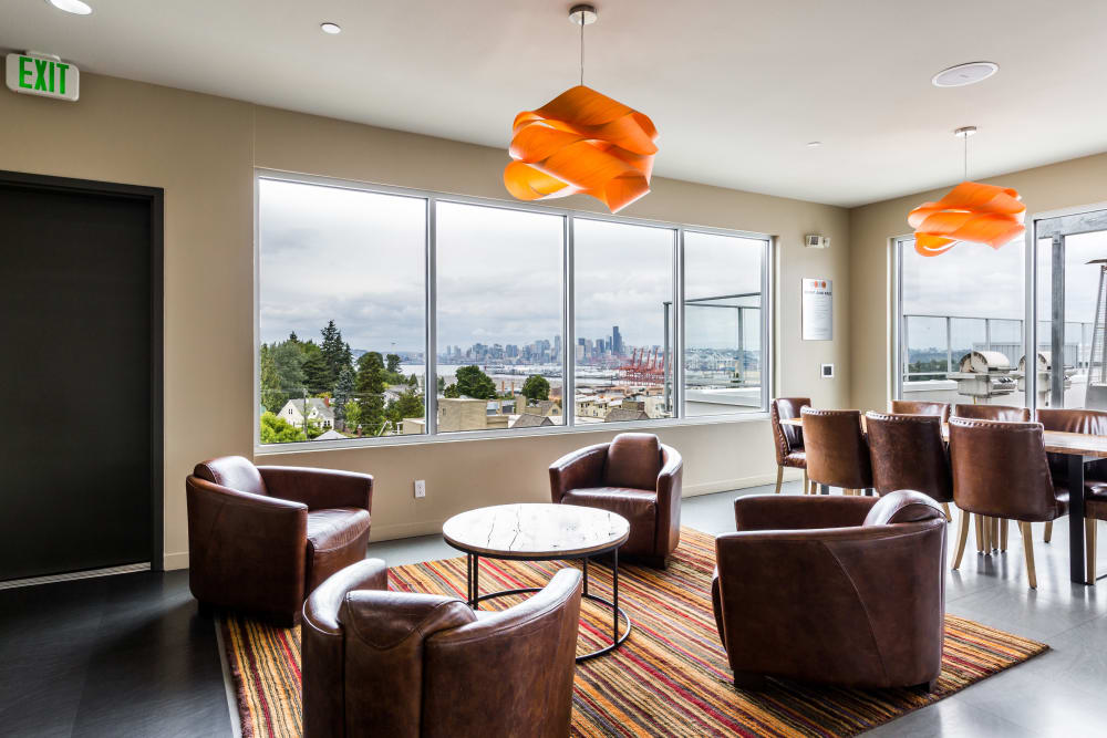 Clubhouse interior at Marq West Seattle in Seattle, Washington