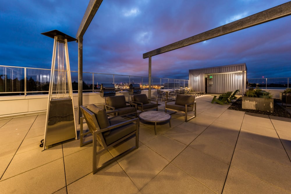 Patio seating at Marq West Seattle in Seattle, Washington
