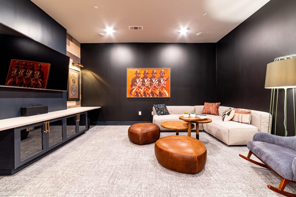 Movie viewing room at The Clark in Austin, Texas