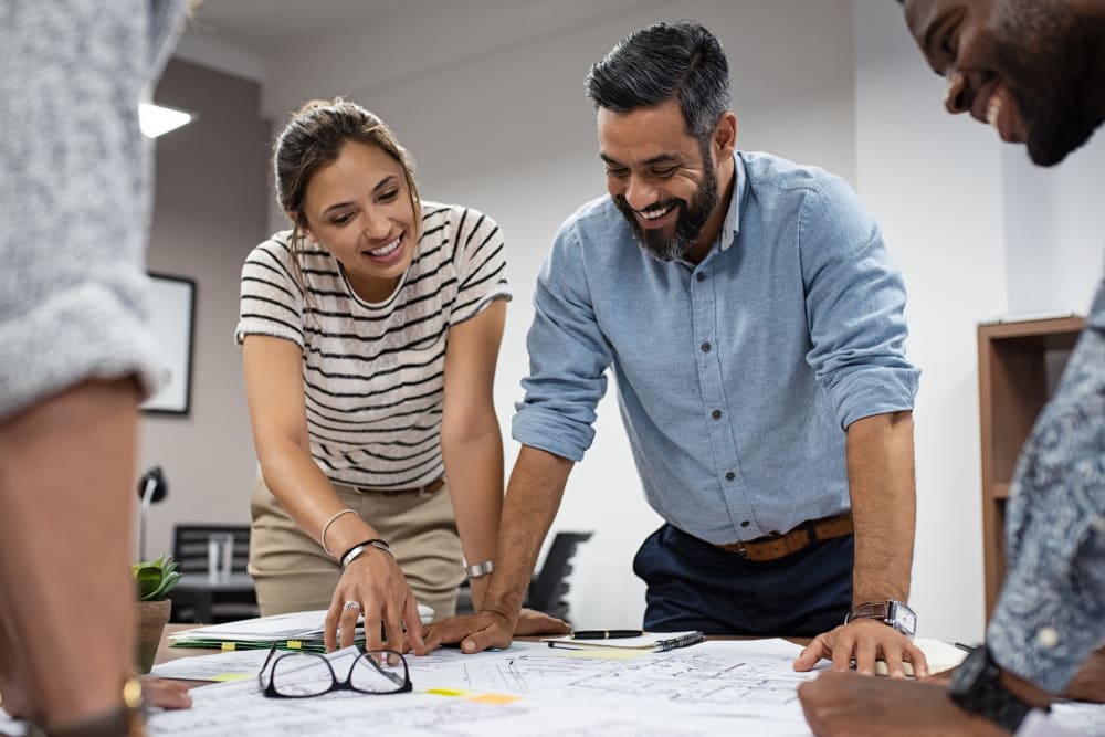 Looing over plans at 401 Oberlin in Raleigh, North Carolina