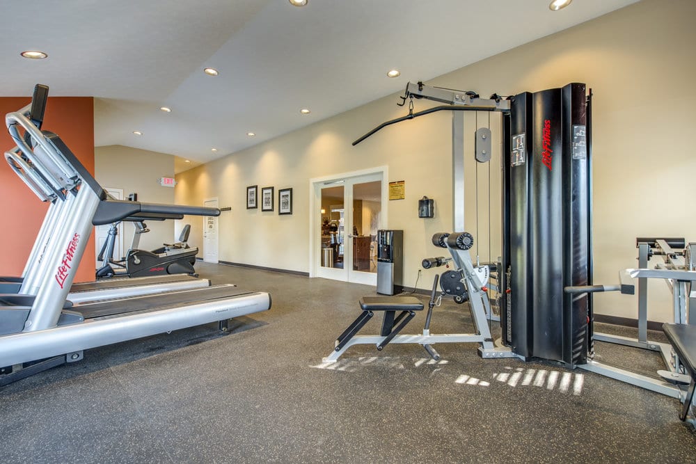 Fitness center at Park Madison Apartments in Greenwood, Indiana