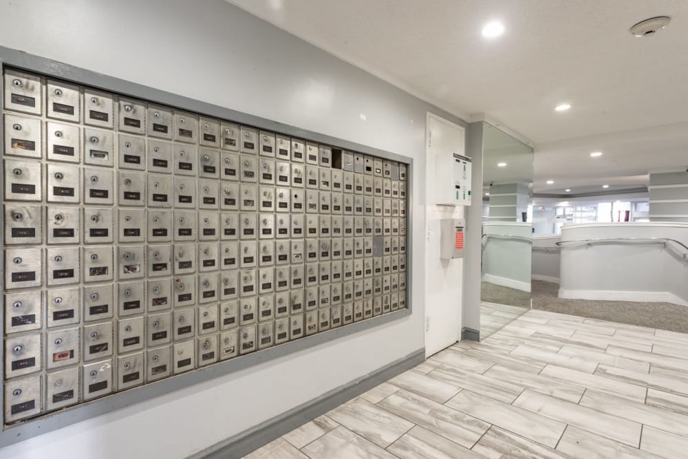 Mail lockers for all residents at Pembroke Towers in Norfolk, Virginia