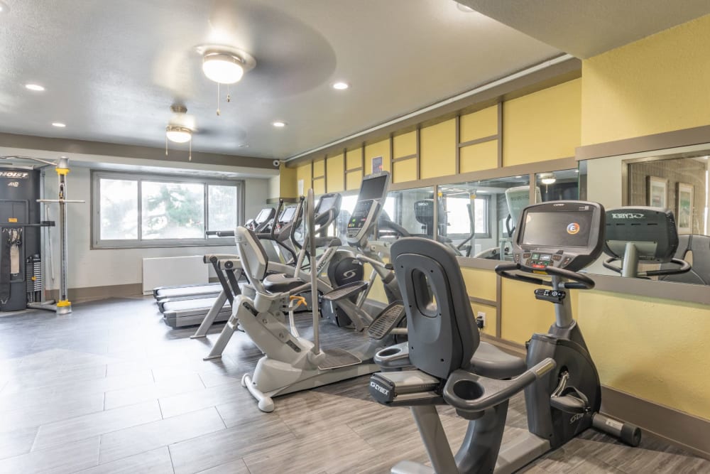 Well equipped fitness center at Pembroke Towers in Norfolk, Virginia