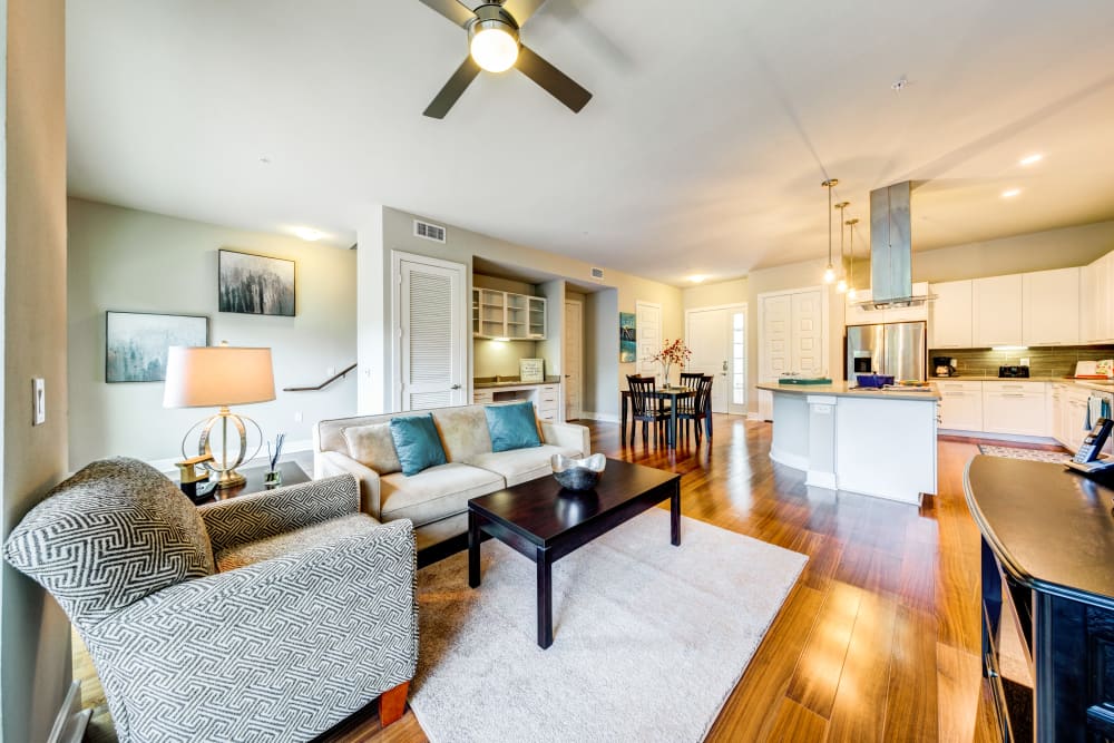 Bright living space at Water Marq in Austin, Texas