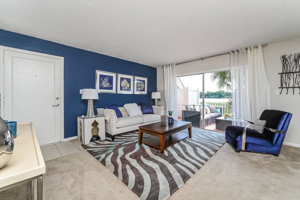 Spacious Living Room at Park at Lake Magdalene Apartments & Townhomes in Tampa, Florida