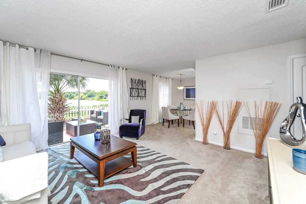 Living Room at Park at Lake Magdalene Apartments & Townhomes in Tampa, Florida