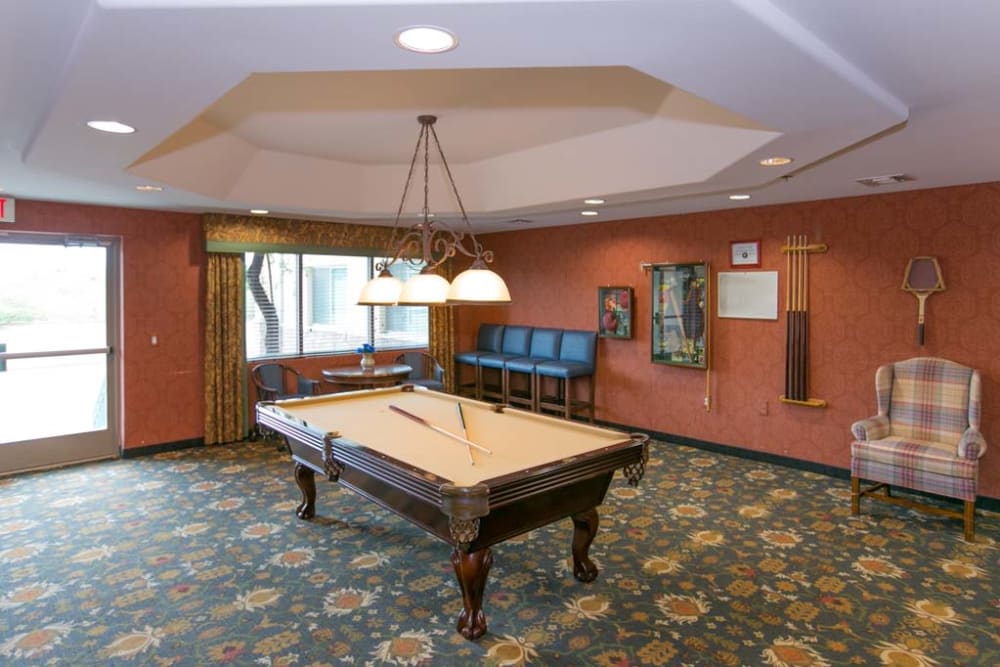 Billiards table at Mountain View Retirement Village in Tucson, Arizona