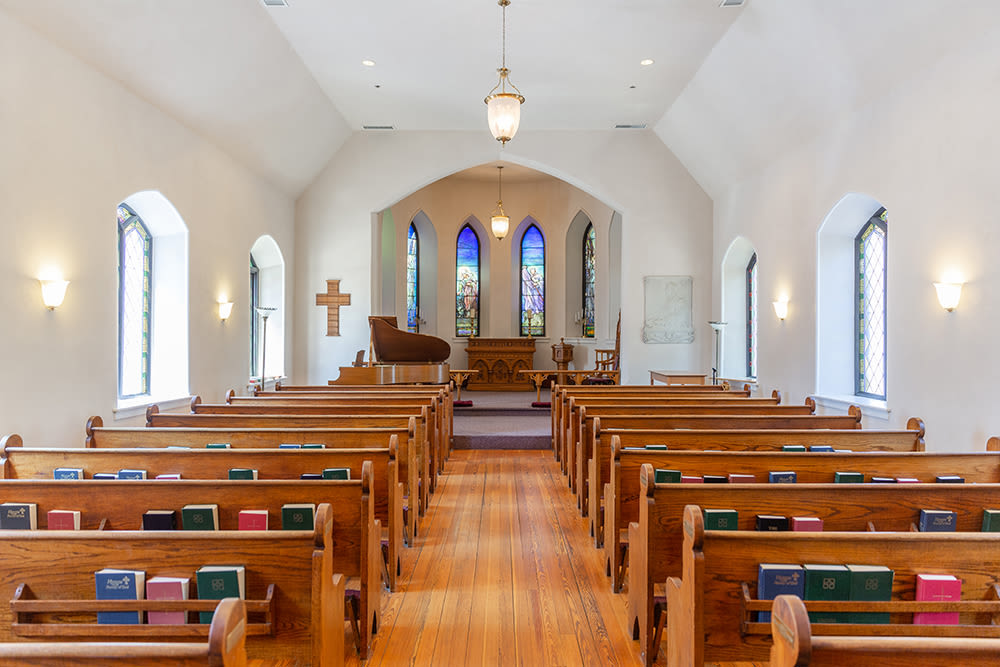 Church interior at Touchmark at All Saints in Sioux Falls, South Dakota