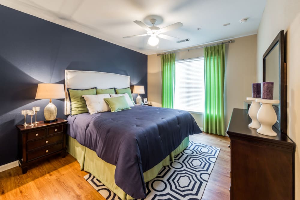 Cozy bedroom at Marquis at Canyon Ridge in Austin, Texas