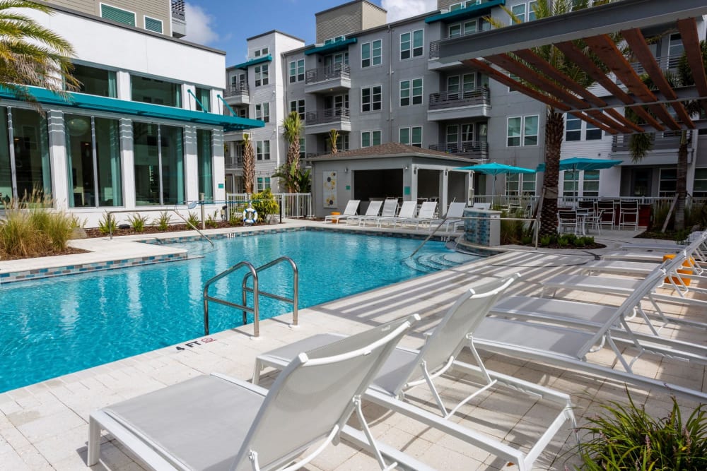 Sparkling Blue Swimming Pool at 50 Paramount in Sarasota, Florida