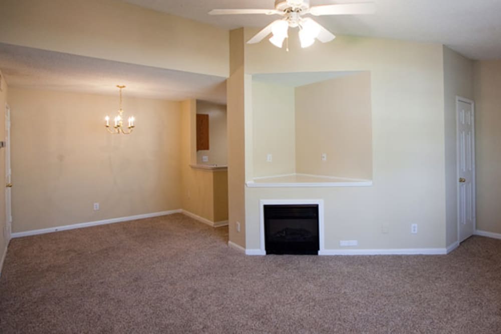An apartment living room at Trilliam Luxury Apartment Homes in Clanton, Alabama