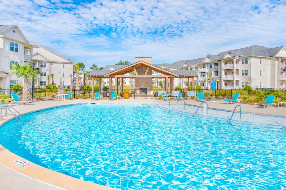 Poolside view at The Mason in Ladson, South Carolina