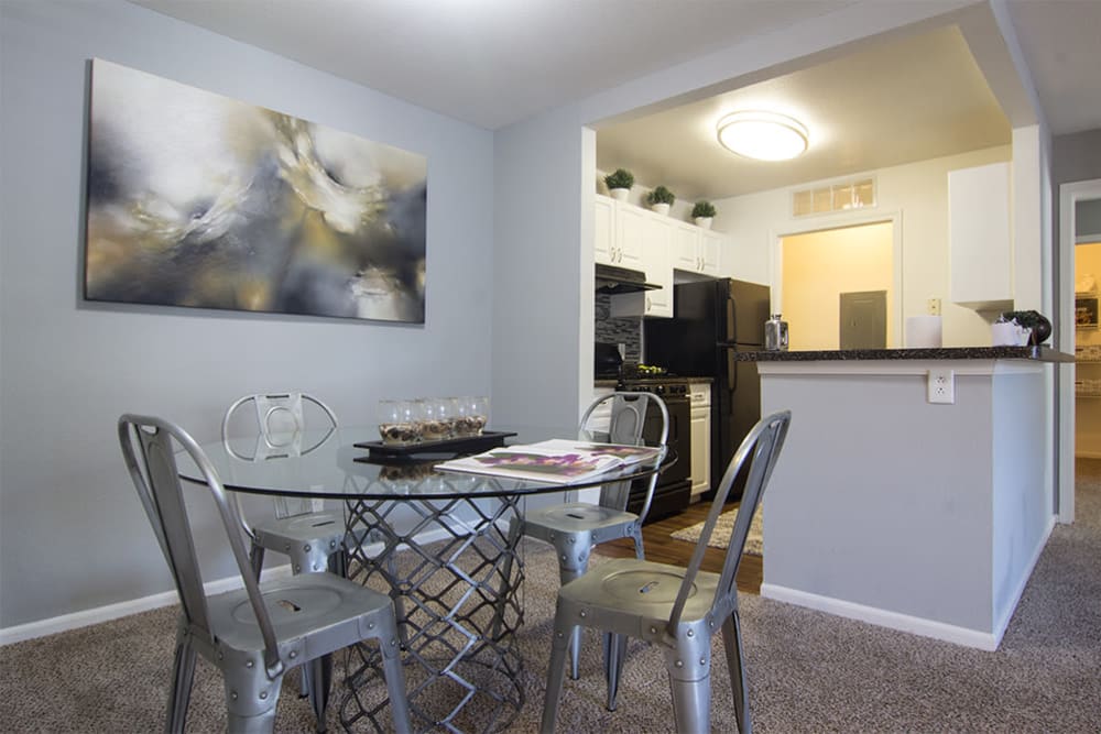 Dining area and kitchen at Preserve at Sagebrook Apartment Homes in Miamisburg, Ohio