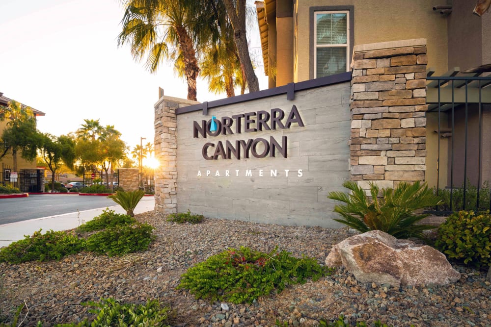 Entry Signage at Norterra Canyon Apartments in North Las Vegas, Nevada