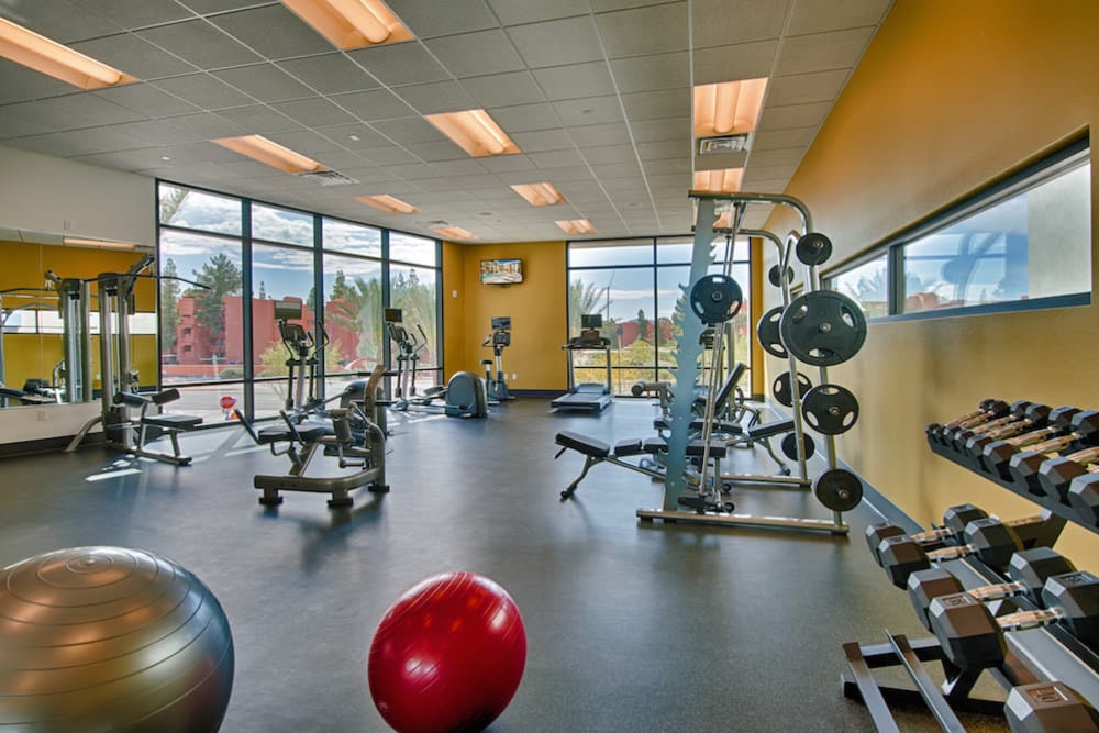 Onsite fitness center at Cactus Forty-2 in Phoenix, Arizona