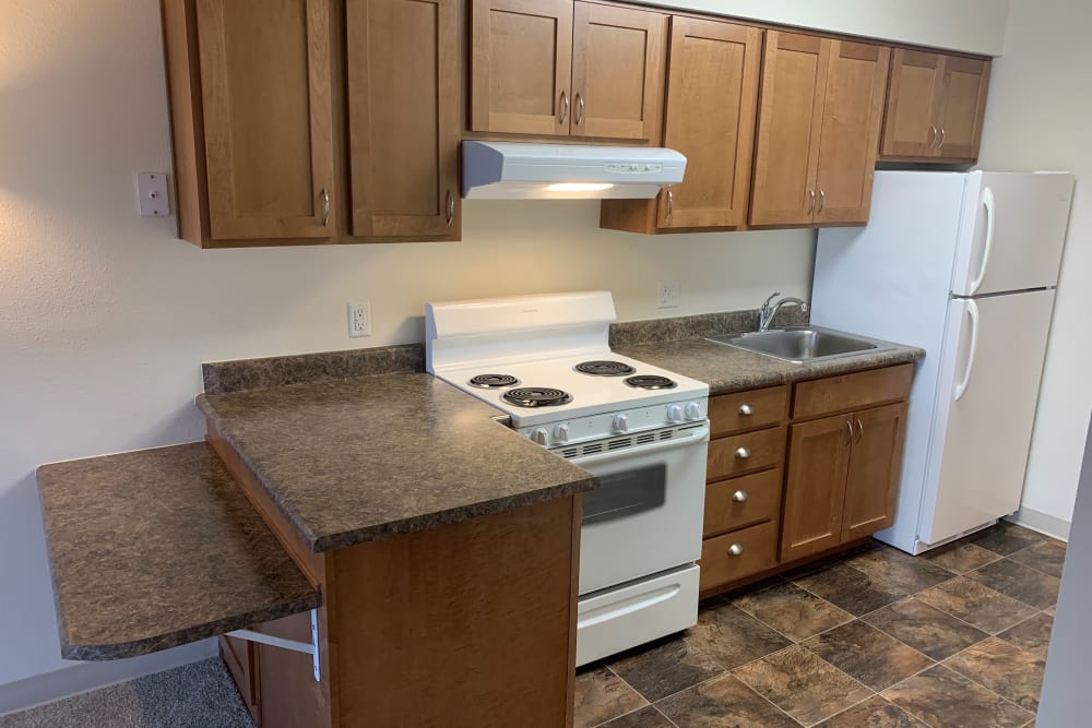 Fully equipped kitchen at Jackson House in Everett, Washington