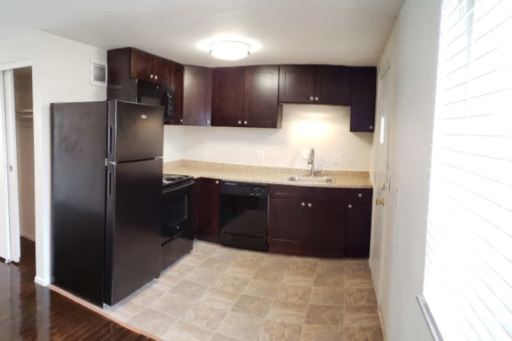 Kitchen of unit at Shaker Square Townhome Apartments
