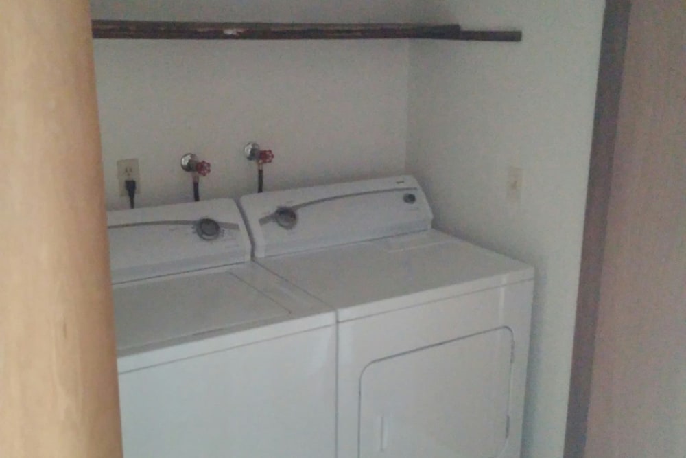 Washer and dryer in an apartment at Cleveland Station in Gresham, Oregon