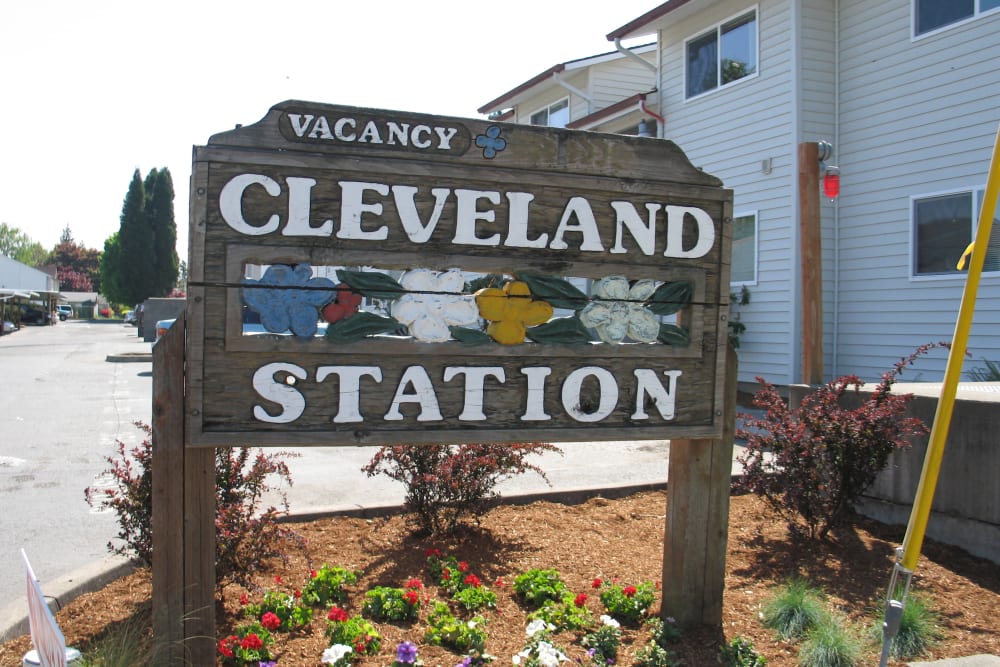 Sign to Cleveland Station in Gresham, Oregon