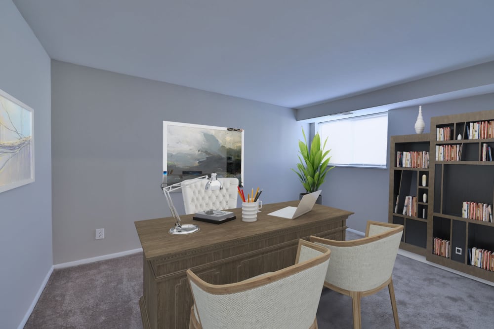 Home office at Morningside Apartments & Townhomes in Owings Mills, Maryland