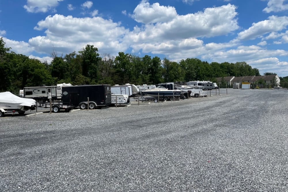 Outdoor parking spaces at Storage World in Sinking Spring, Pennsylvania. 
