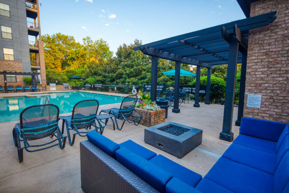 Poolside lounge at McBee Station in Greenville, South Carolina