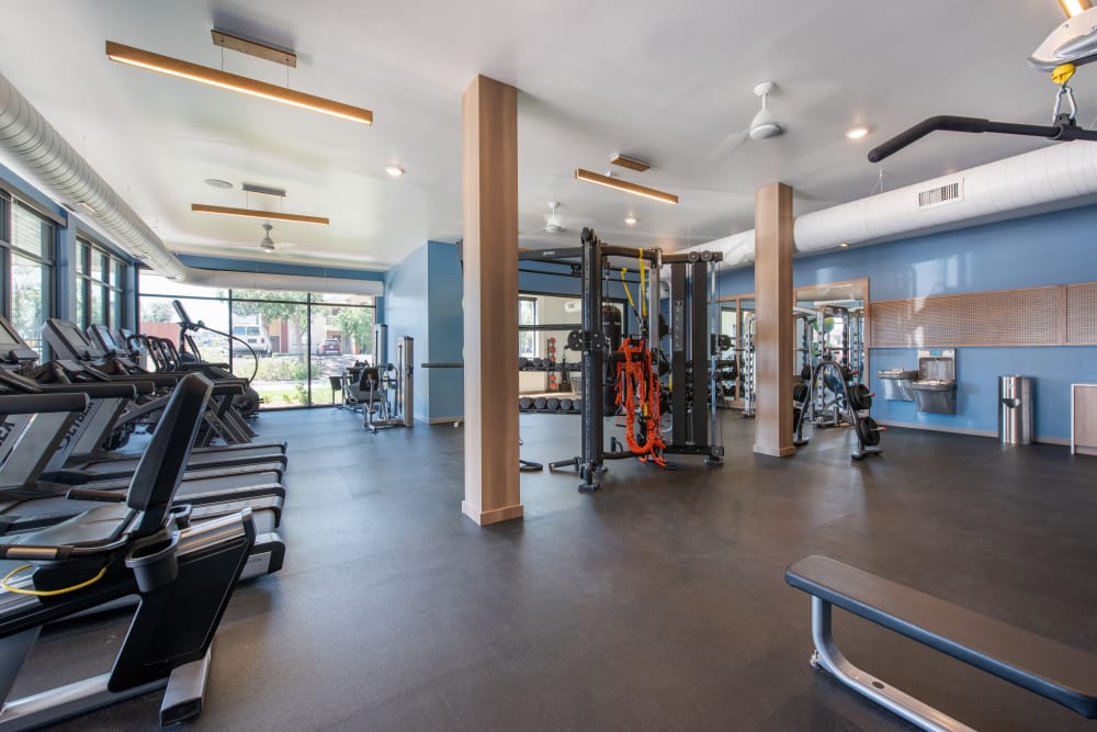Fitness center at Marq Iliff Station in Aurora, Colorado