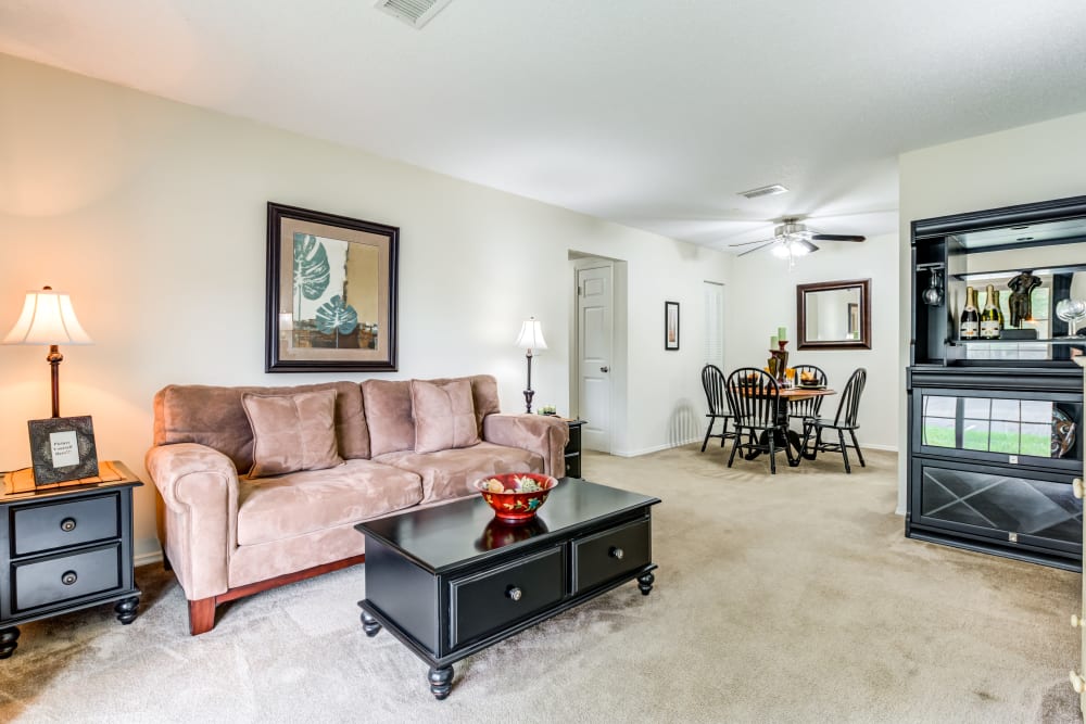 Large Living and Dining Area at Village Green Apartments in Evansville, IN
