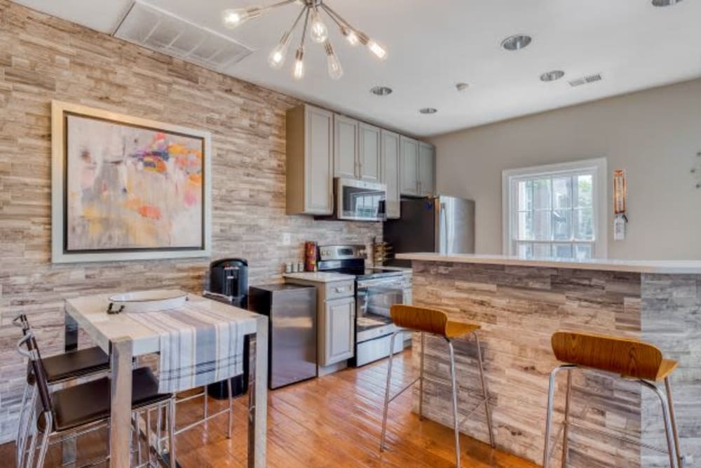 Clubhouse Kitchen & Coffee Area at Abbotts Run Apartments in Alexandria, Virginia